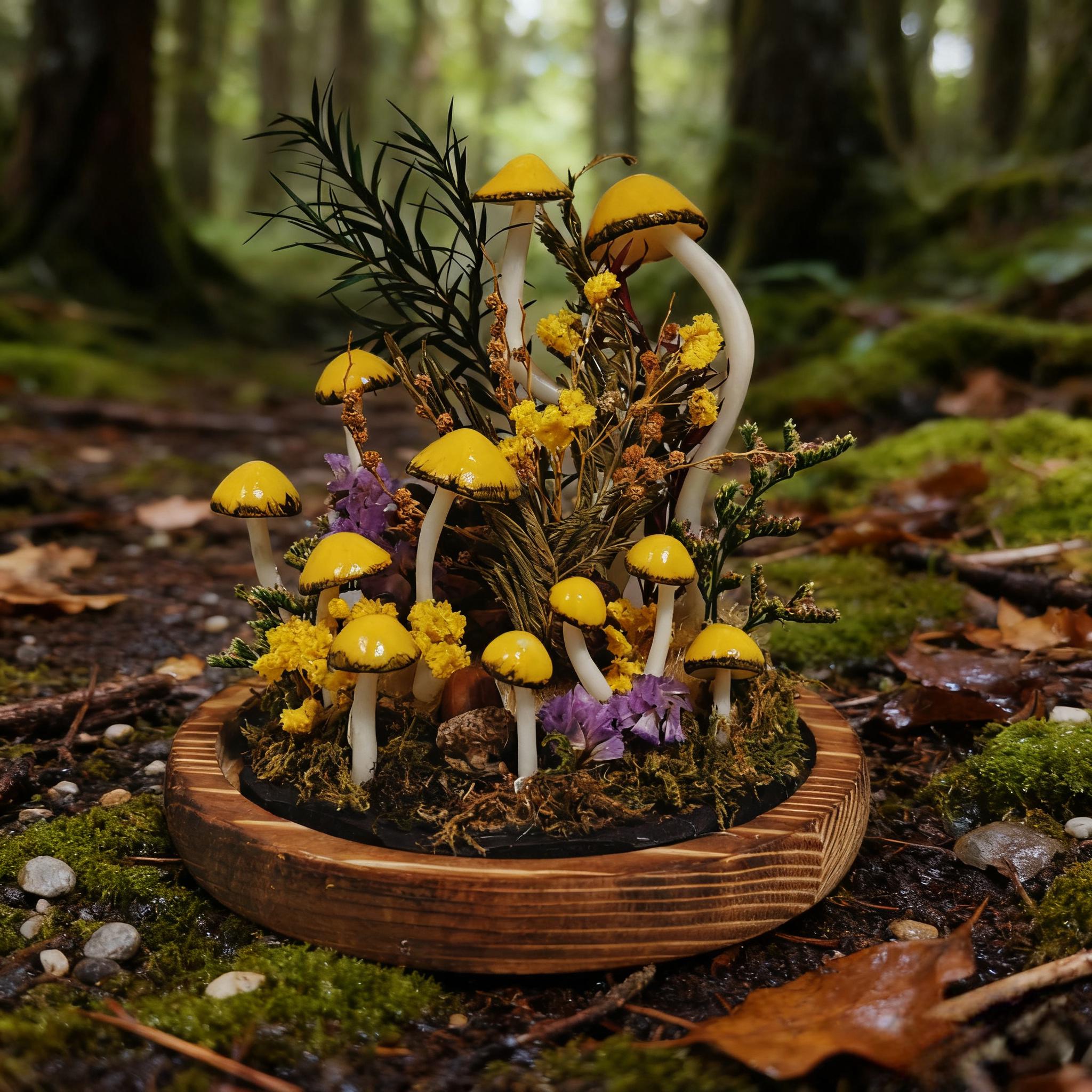 StarlitCarat Whimsical Fairy Mushroom Night Light Handmade Fantasy Decor 2200K