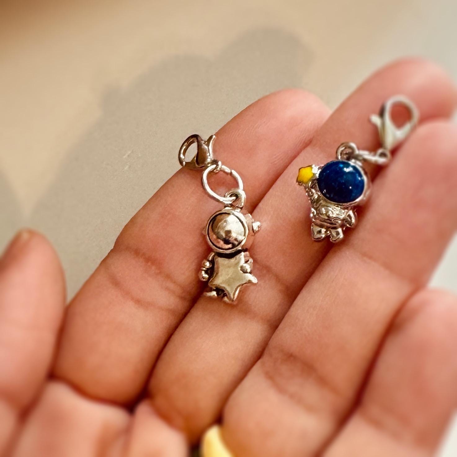VanillaStarCafe Miniature Astronaut Charm Keychain