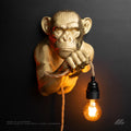 Golden Monkey Wall Light 9in x 12in Gold