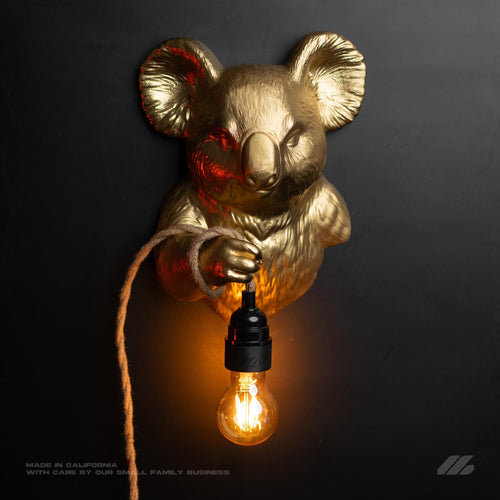 April16studio Gold Koala Wall Light 3D Printed Animal Sconce Lamp