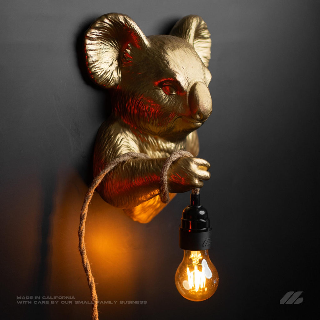 April16studio Gold Koala Wall Light 3D Printed Animal Sconce Lamp