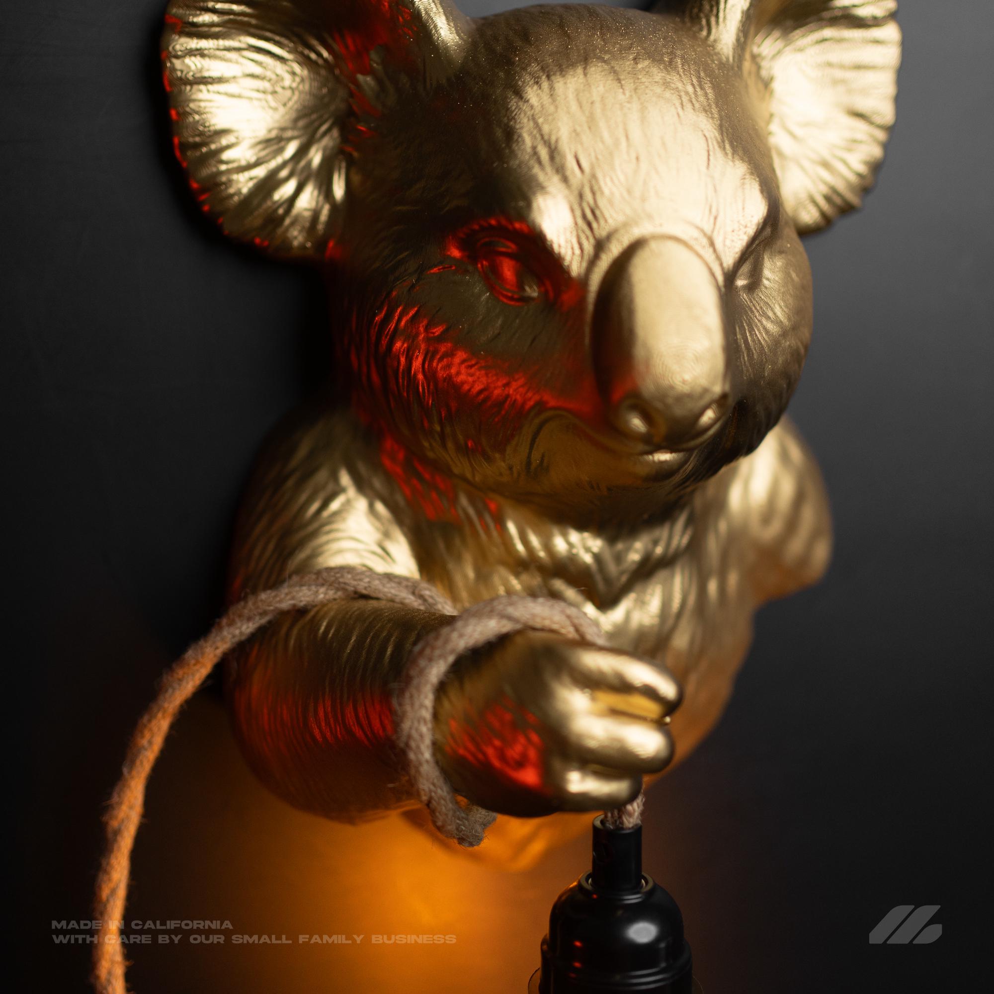 April16studio Gold Koala Wall Light 3D Printed Animal Sconce Lamp