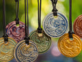 NoctemPottery Crescent Moon and Clouds Ceramic Pendant Necklace