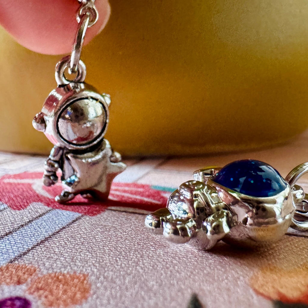 VanillaStarCafe Miniature Astronaut Charm Keychain