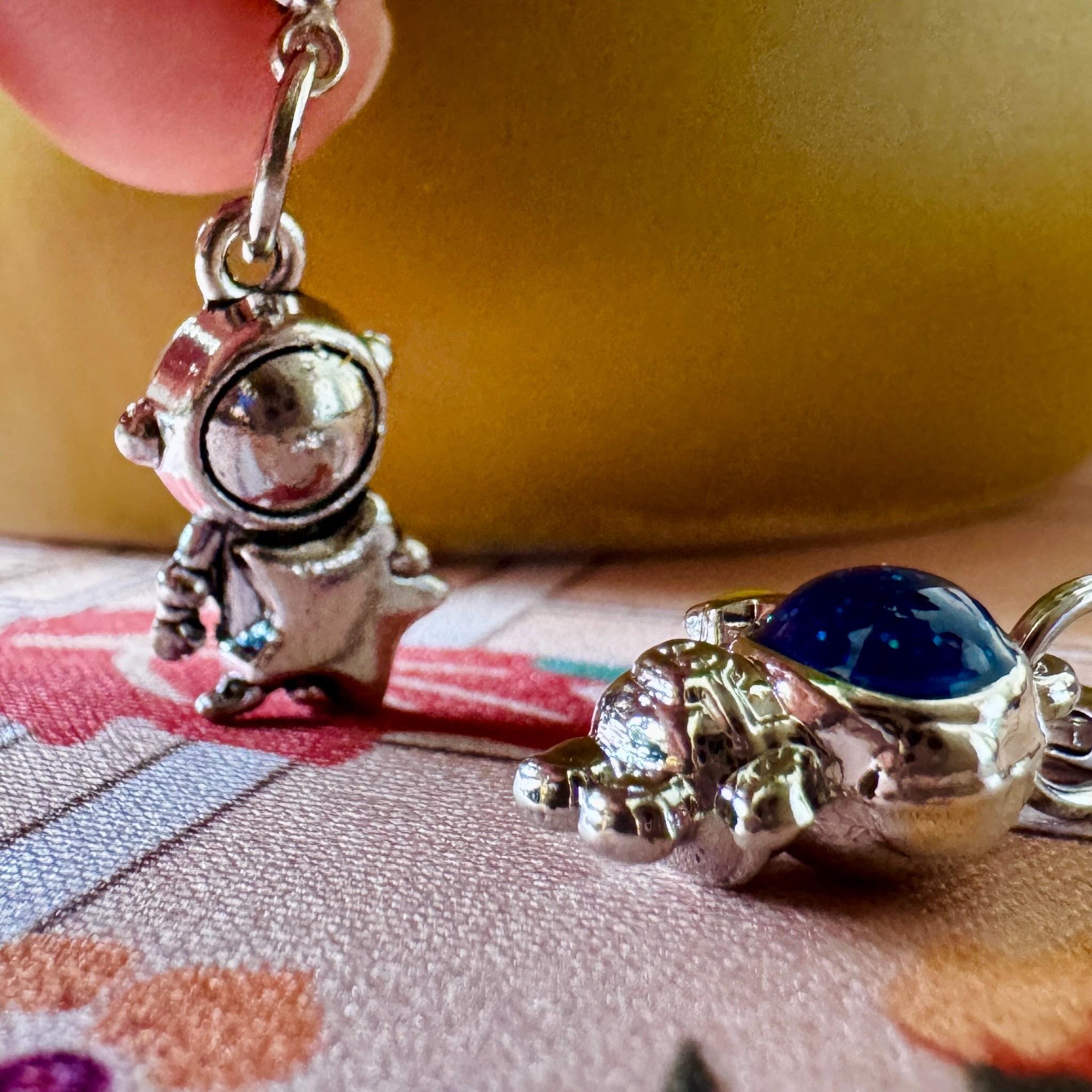 VanillaStarCafe Miniature Astronaut Charm Keychain