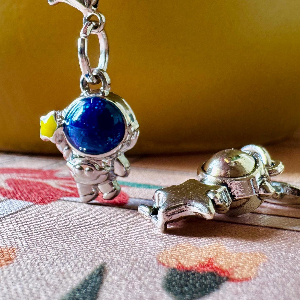 VanillaStarCafe Miniature Astronaut Charm Keychain