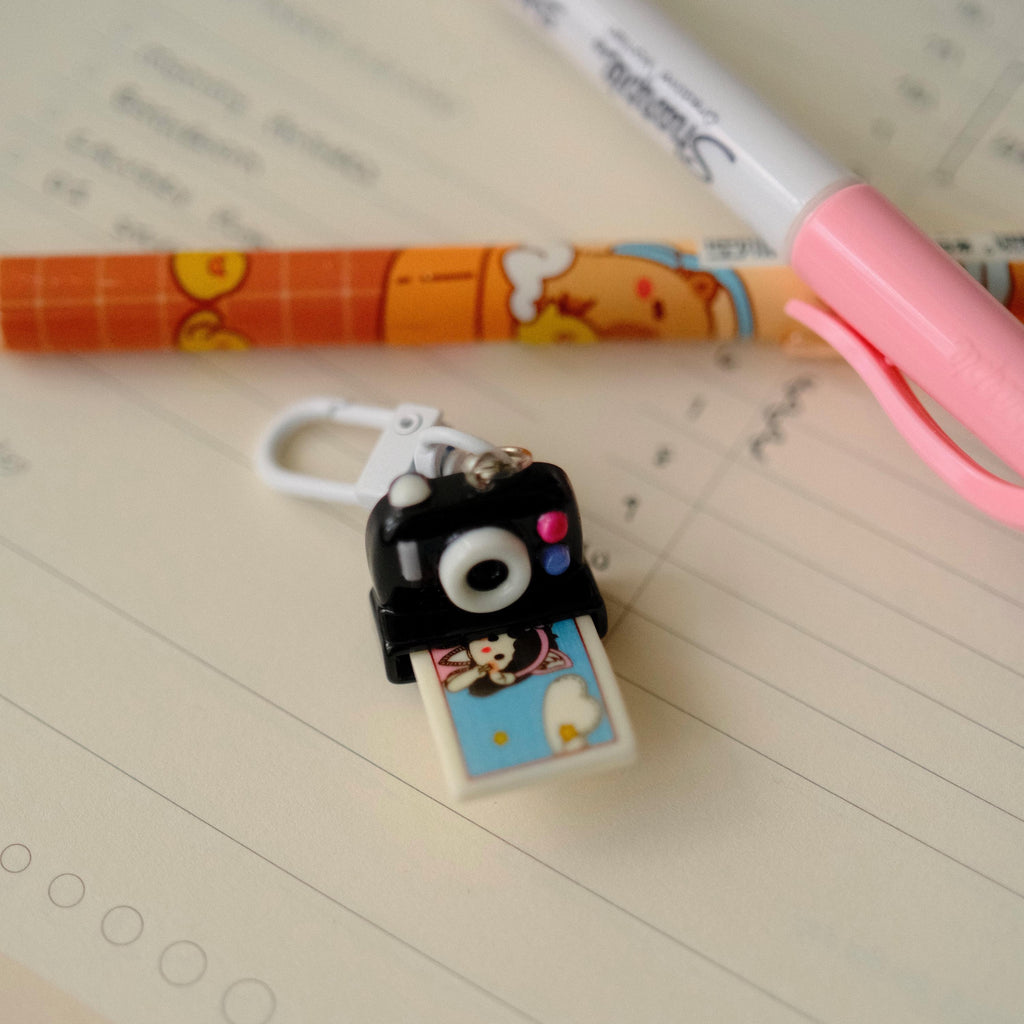 VanillaStarCafe Polaroid Gal Charm 1in Mini Camera Keychain