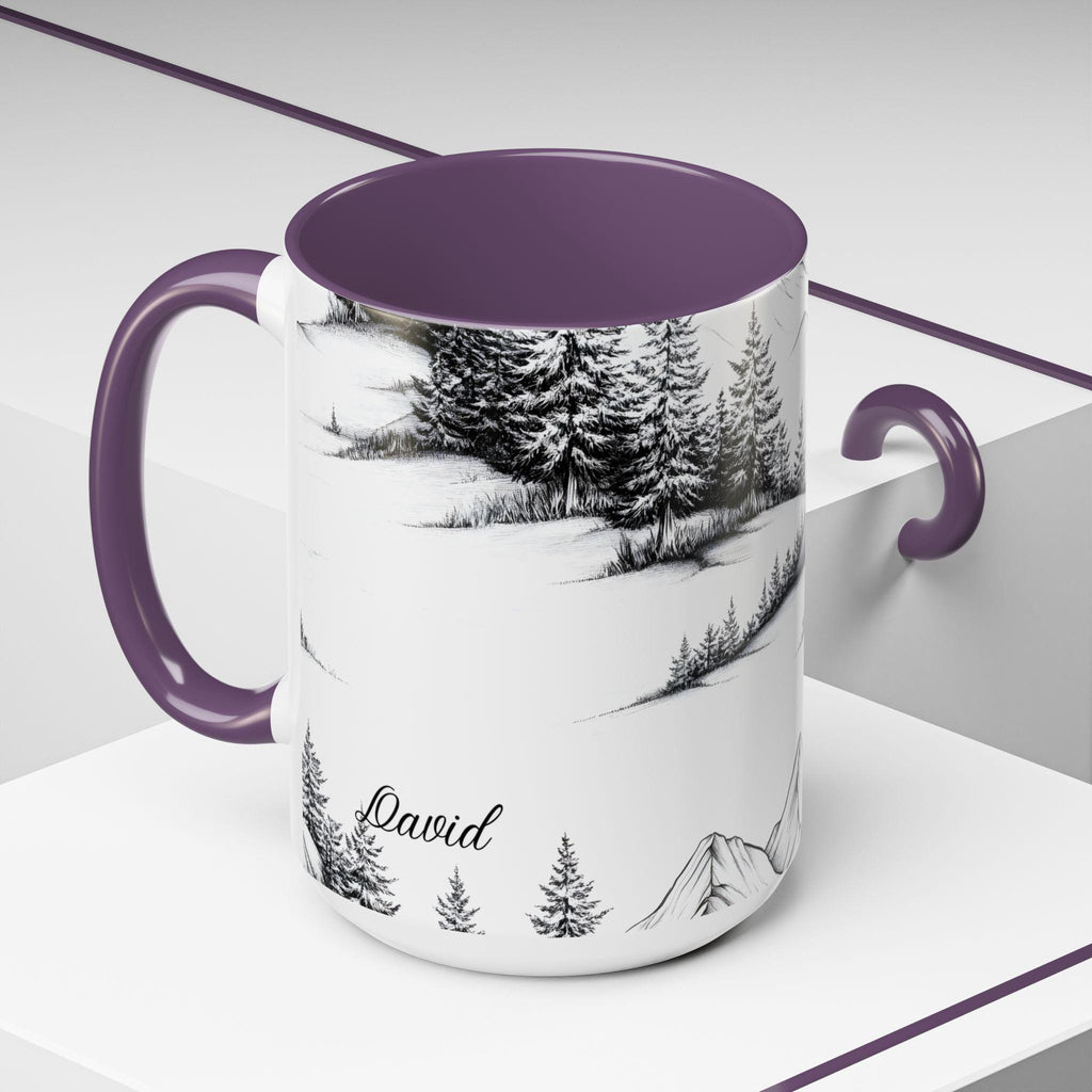 LELORESTORE Personalized Mountain Ceramic Coffee Mug Custom Name Nature Gift