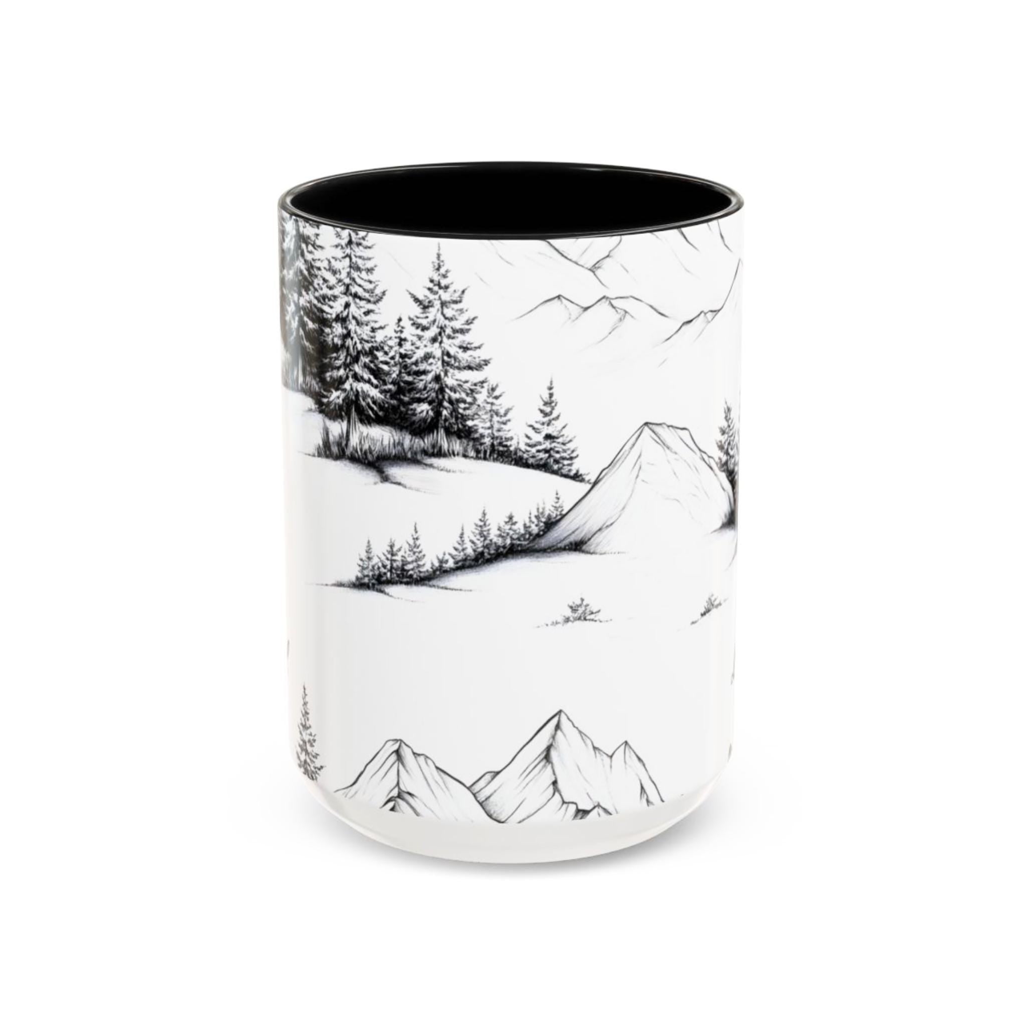 LELORESTORE Personalized Mountain Ceramic Coffee Mug Custom Name Nature Gift