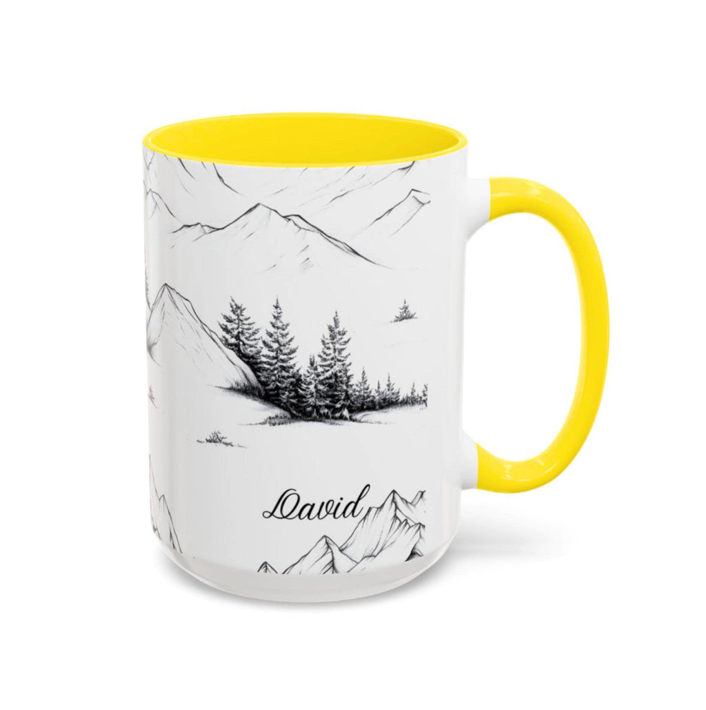 LELORESTORE Personalized Mountain Ceramic Coffee Mug Custom Name Nature Gift