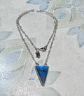 MossberryandStone Labradorite Arrowhead-Shaped Pendant Necklace on Sterling Silver Chain
