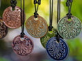 NoctemPottery Jellyfish Ceramic Wax Seal Pendant Adjustable Cord Necklace