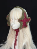 StellarPride Handcrafted Christmas Crochet Star Ear Warmer Red Green