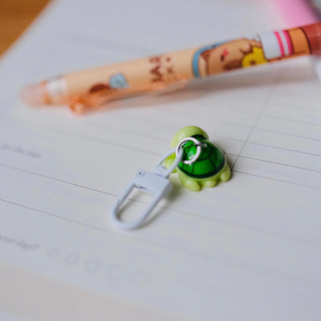 VanillaStarCafe Charlie the Turtle Charm Keychain Resin Acrylic 1in Green