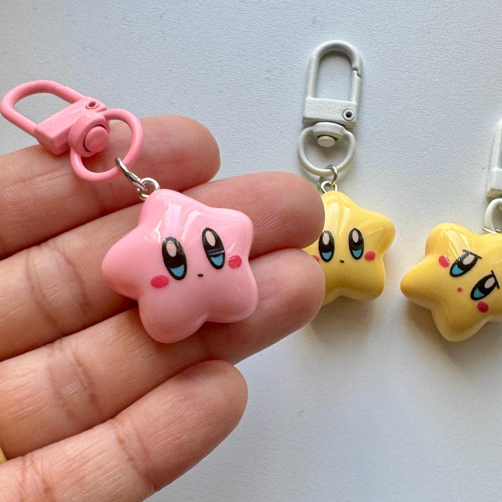 VanillaStarCafe Smiling Kirby Charm Acrylic Plastic 1in