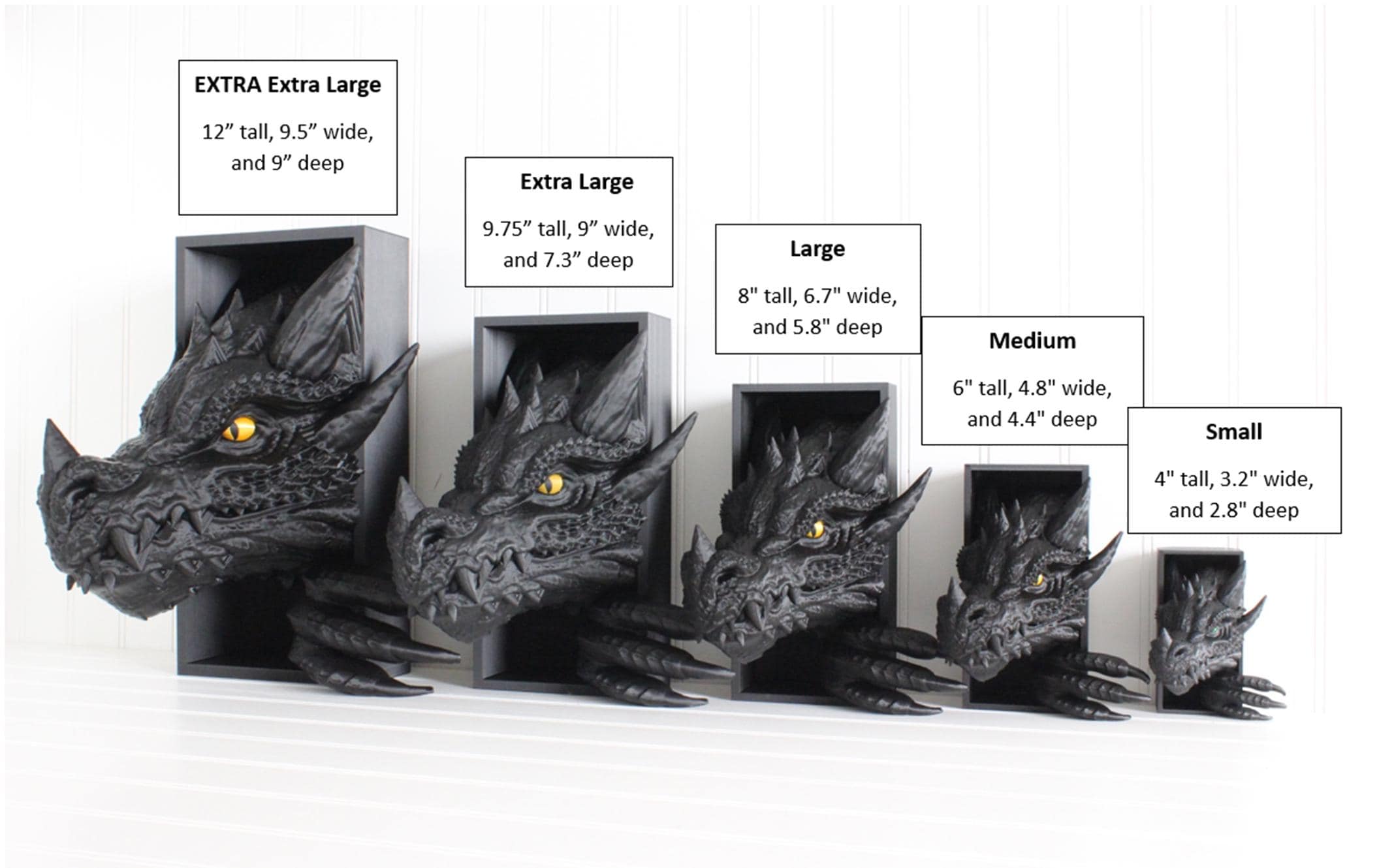 DelightfullyDutch Dragon Book Nook 3D Printed Bookshelf Decor