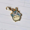 VanillaStarCafe Gray Totoro Gold Enamel Charm Keychain