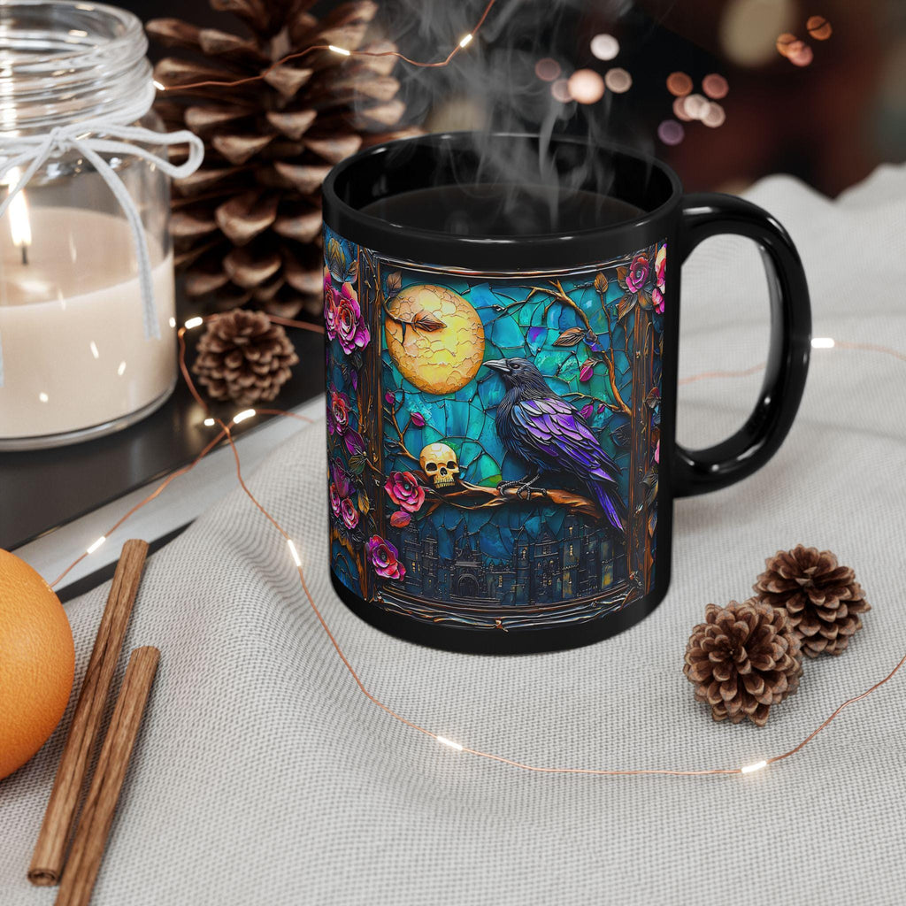 Raven Bookish Gothic Mug 15oz Dark Academia Coffee Cup