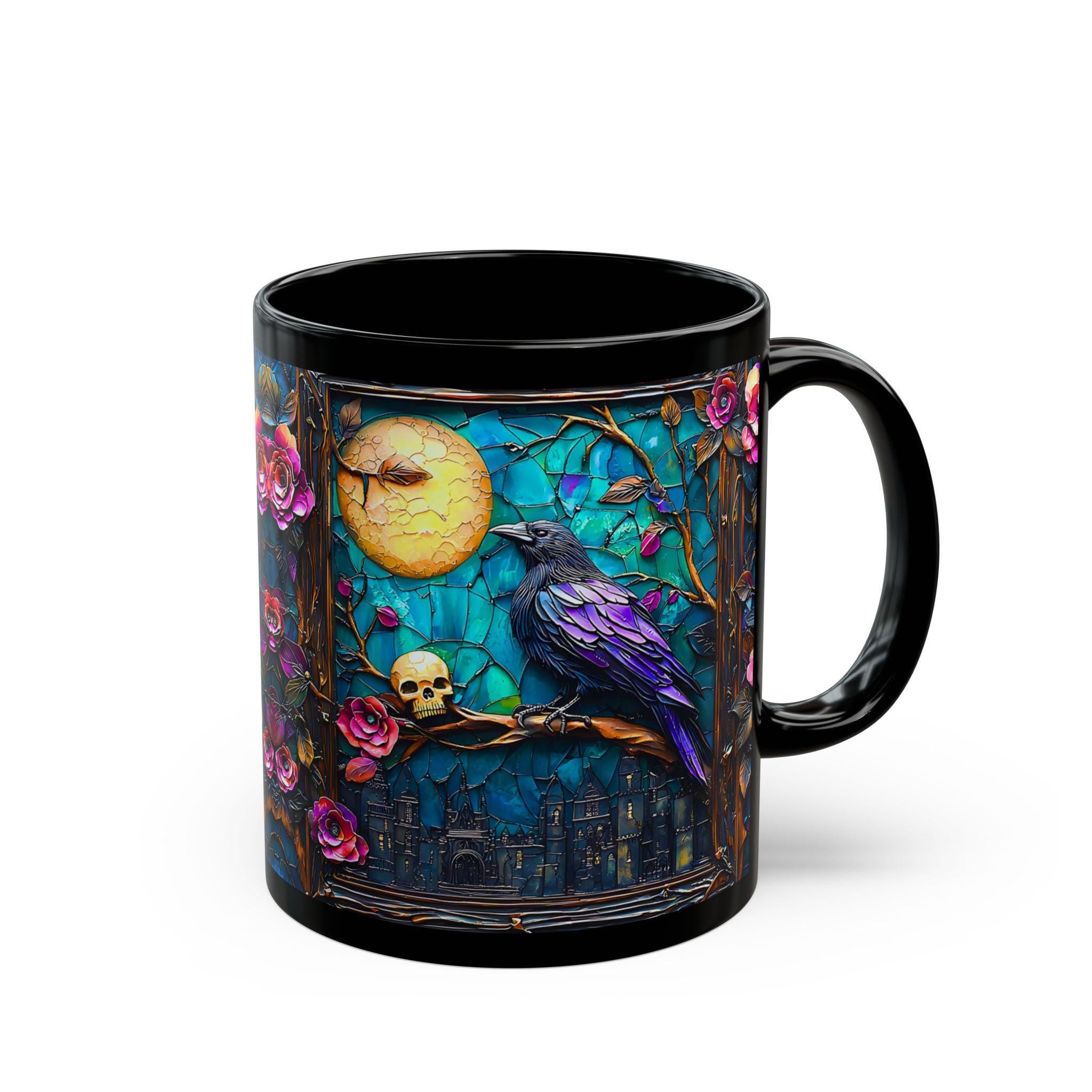 Raven Bookish Gothic Mug 15oz Dark Academia Coffee Cup