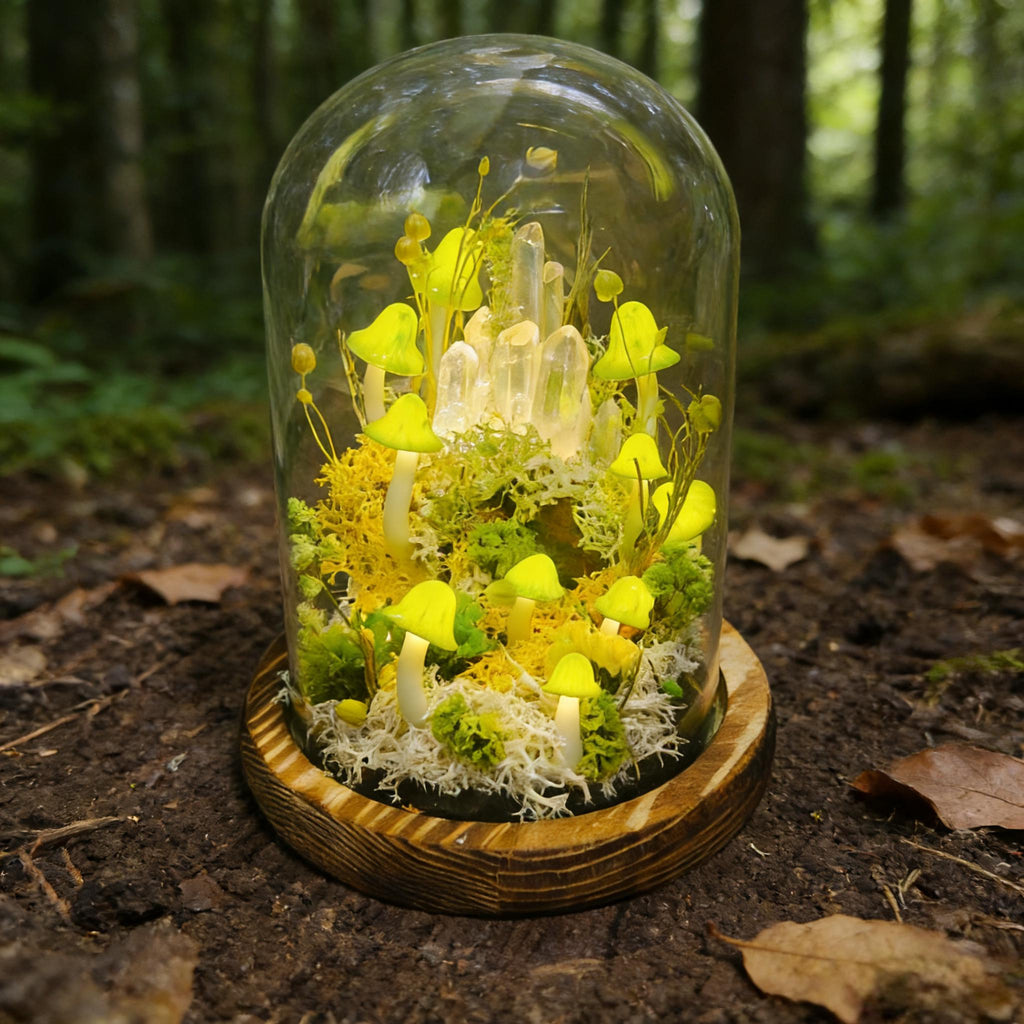 StarlitCarat Green Mushroom Night Light Lamp Crystal