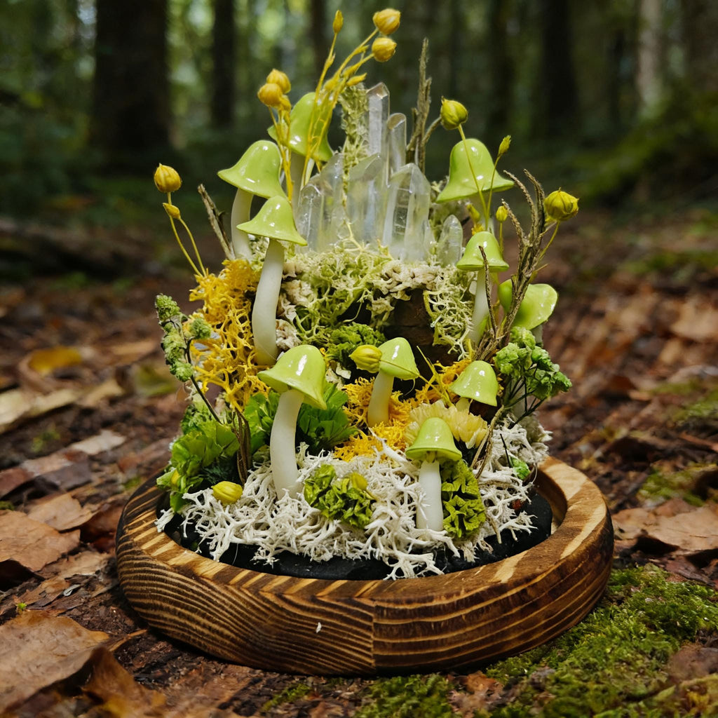 StarlitCarat Green Mushroom Night Light Lamp Crystal