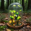 StarlitCarat Handmade Green Mushroom Night Light 6.3in Wood