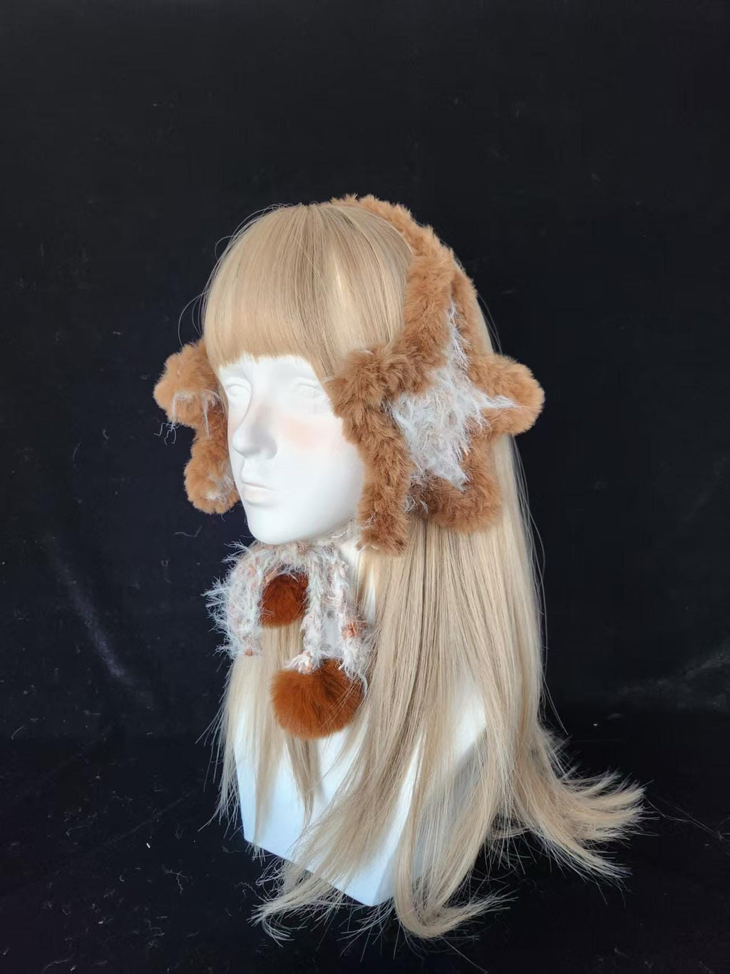 stellarPride Crochet Star Ear Warmer Soft Yarn Chocolate Brown