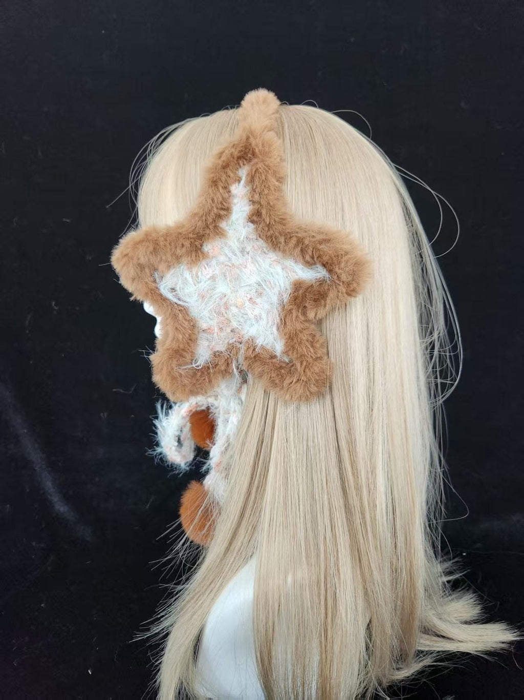 stellarPride Crochet Star Ear Warmer Soft Yarn Chocolate Brown
