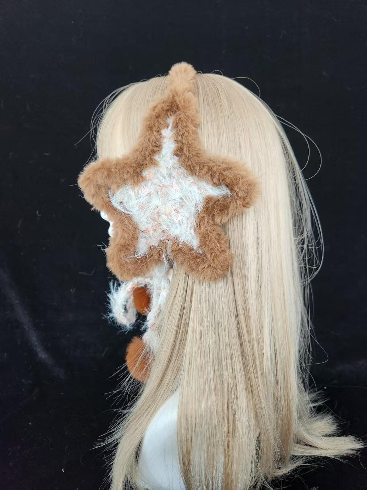 stellarPride Crochet Star Ear Warmer Soft Yarn Chocolate Brown