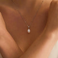 EcloraTreasures Minimalist Freshwater Pearl Necklace Single Pearl Pendant