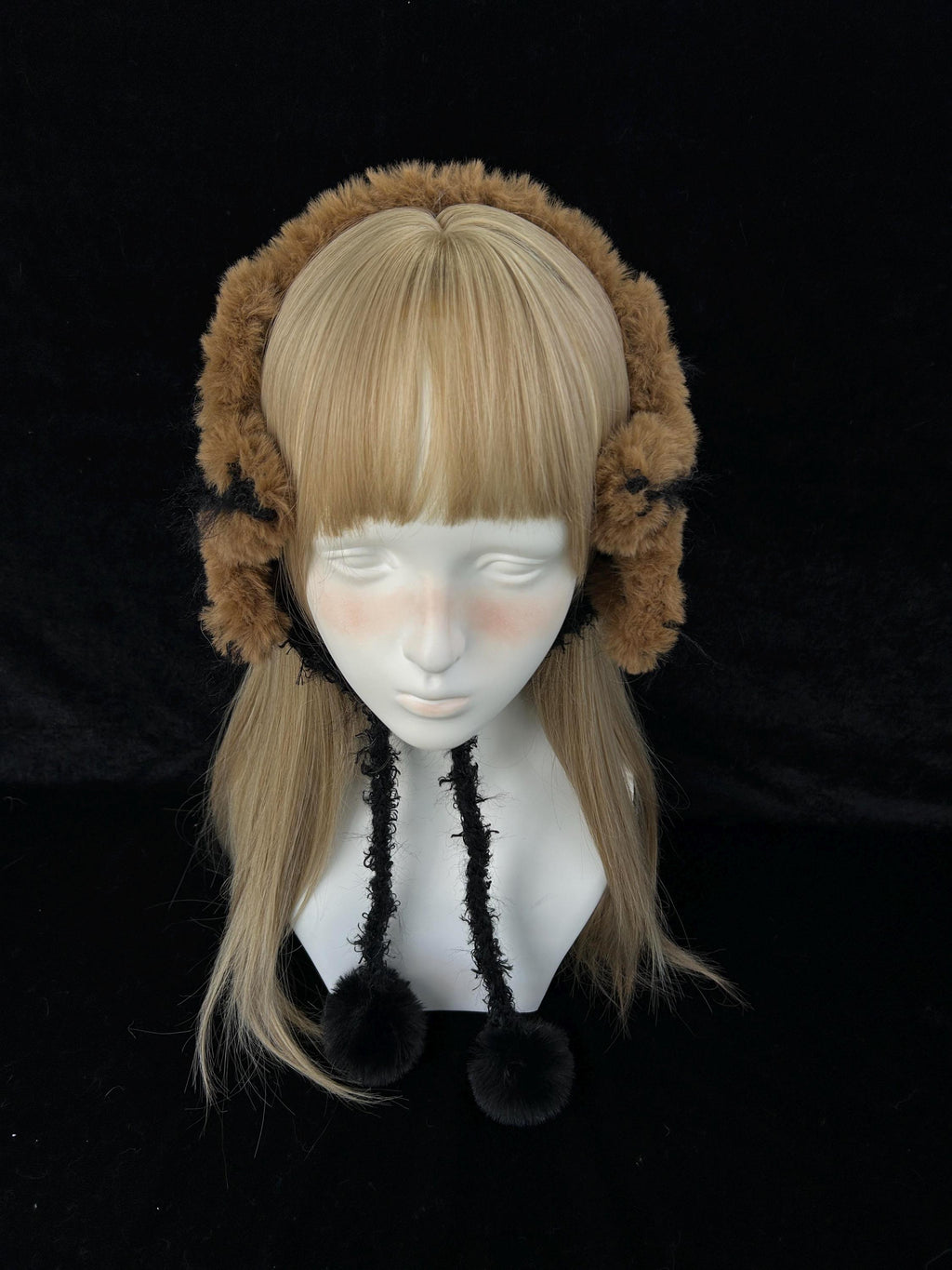 StellarPride Brown & Black Star Crochet Ear Warmer Handmade Boho