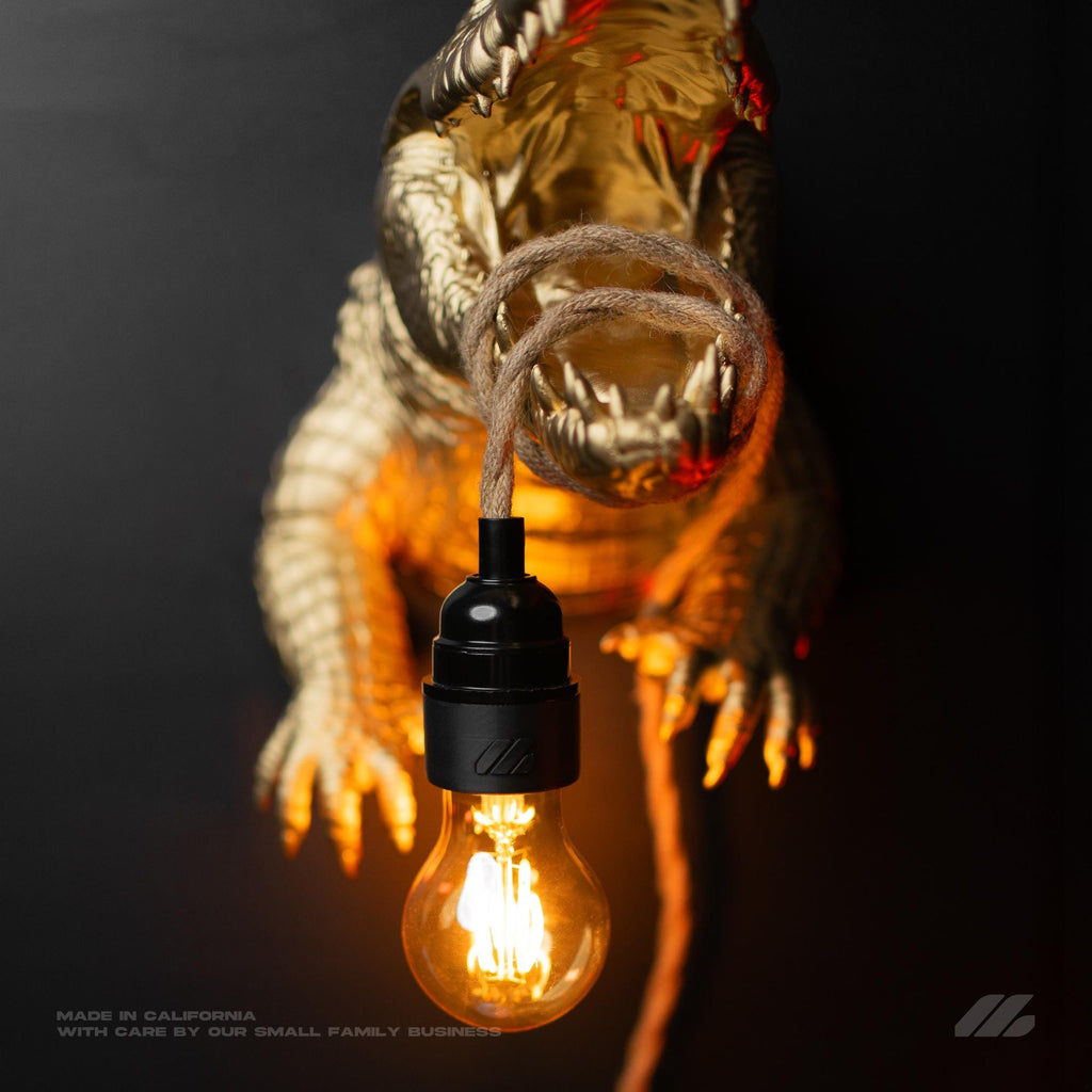 April16studio Gold Crocodile Wall Sconce Alligator Head Lamp 8.3in