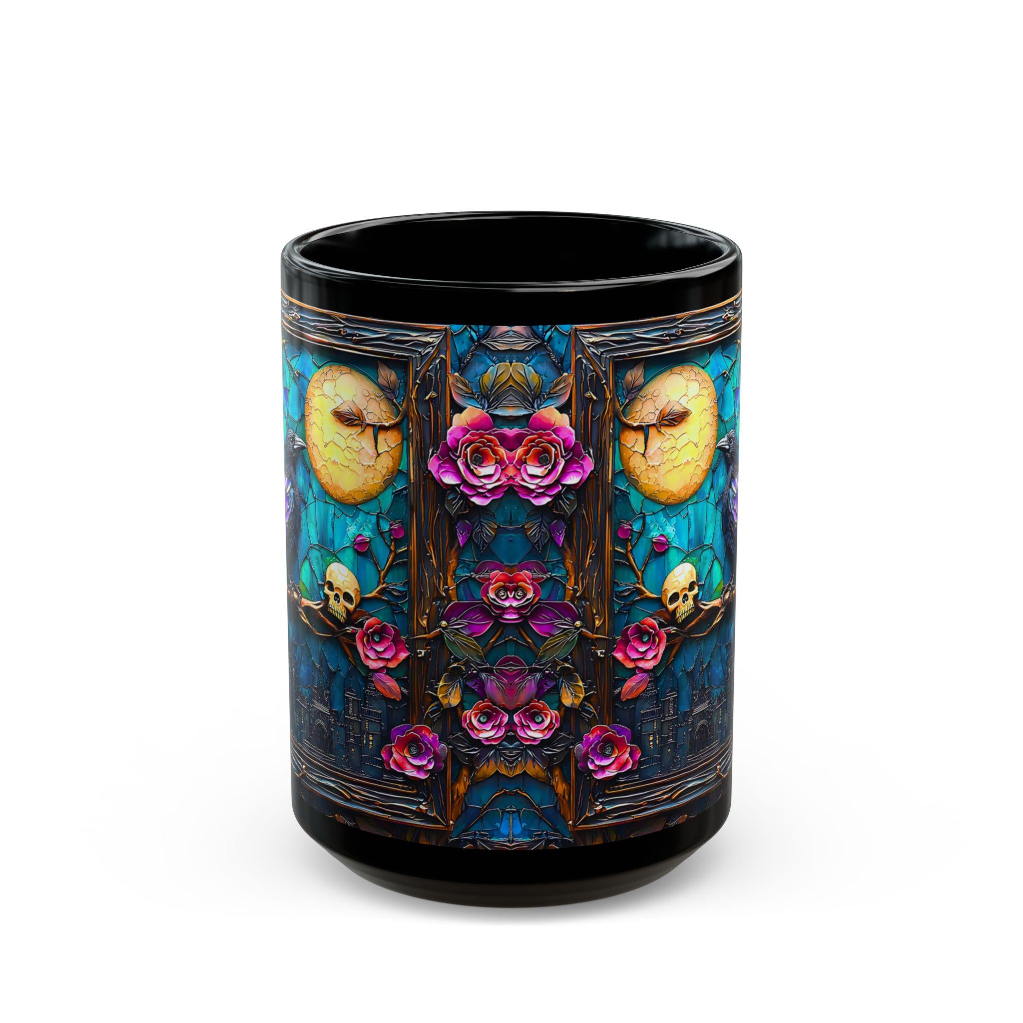 Raven Bookish Gothic Mug 15oz Dark Academia Coffee Cup