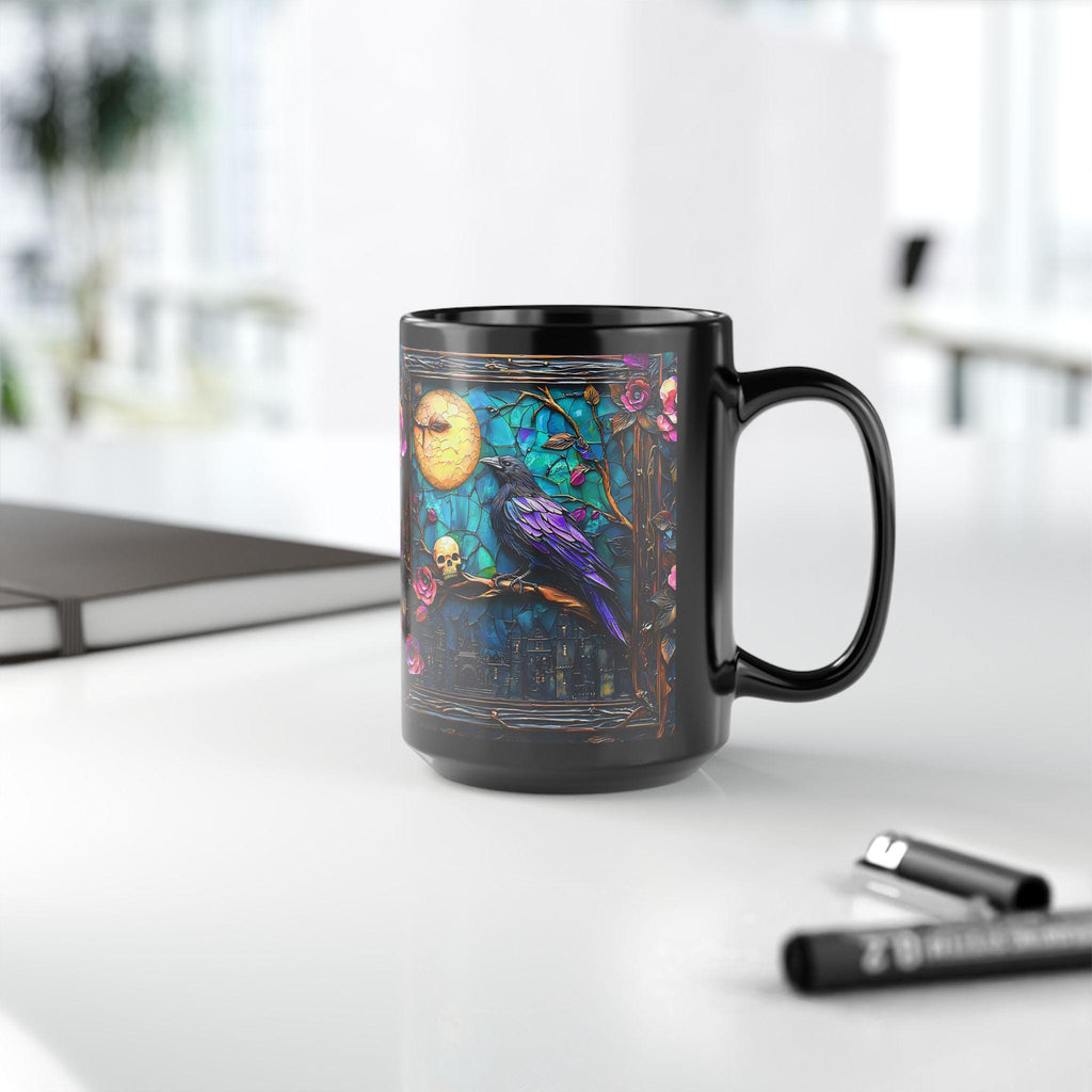 Raven Bookish Gothic Mug 15oz Dark Academia Coffee Cup