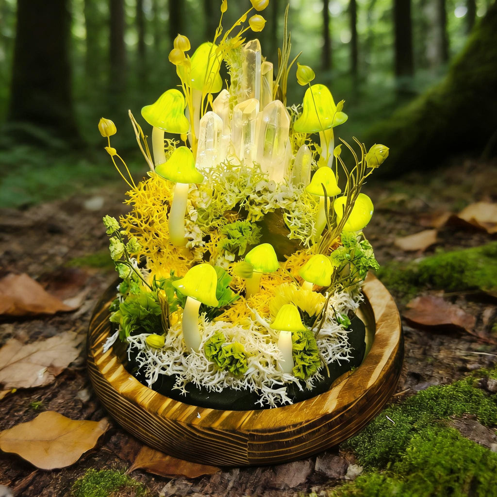 StarlitCarat Green Mushroom Night Light Lamp Crystal