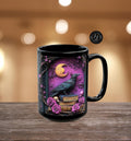 LELORESTORE Gothic Floral Bookish Mug Purple Bookshelf Witch Coffee Cup