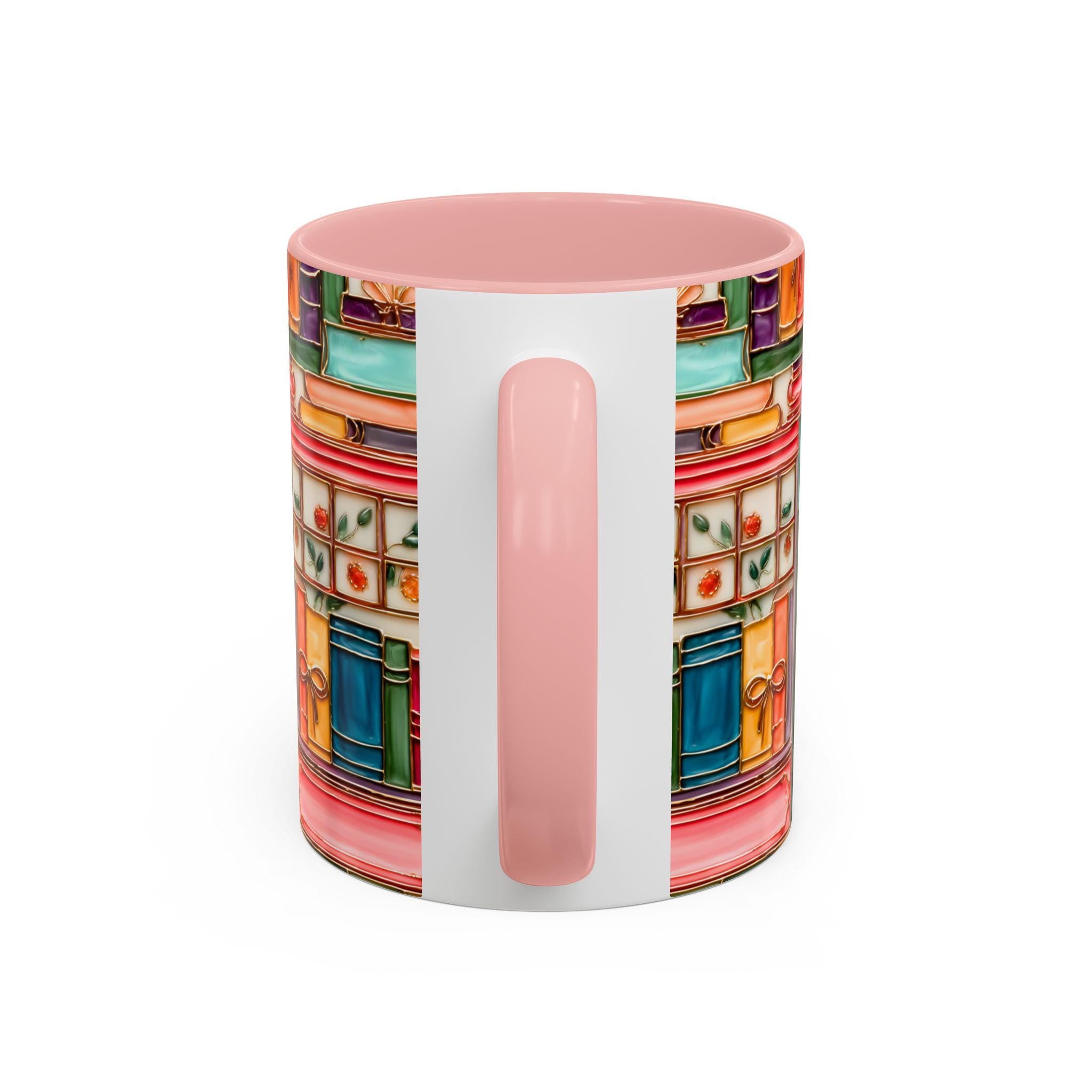LELORESTORE Personalized Bookshelf Mug Stained Glass Ceramic Coffee Cup