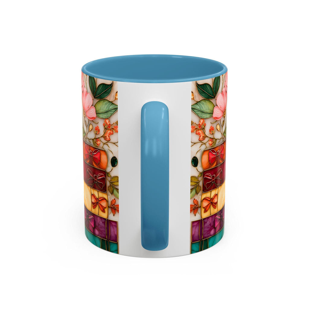 LELORESTORE Stained Glass Style Floral Bookshelf Mug 15oz