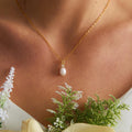 EcloraTreasures Freshwater Pearl Necklace With Diamond Gold