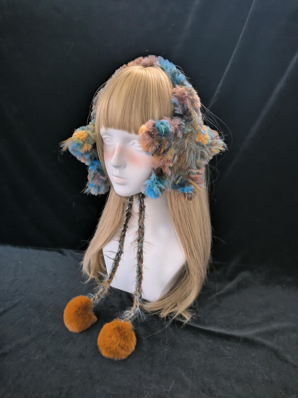 StellarPride Handmade Earthy Fairycore Star Earmuffs Plush Yarn