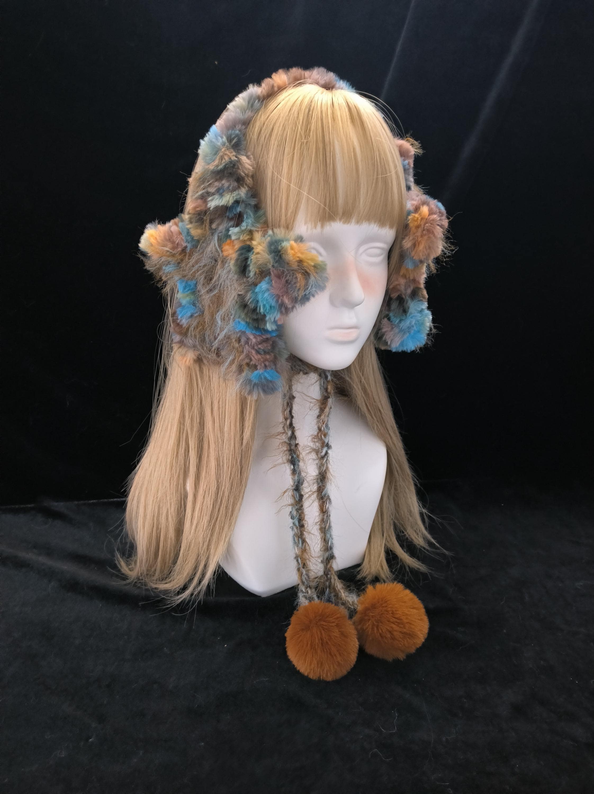 StellarPride Handmade Earthy Fairycore Star Earmuffs Plush Yarn