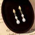 EcloraTreasures Freshwater Pearl Drop Earrings Hypoallergenic Bridal Jewelry