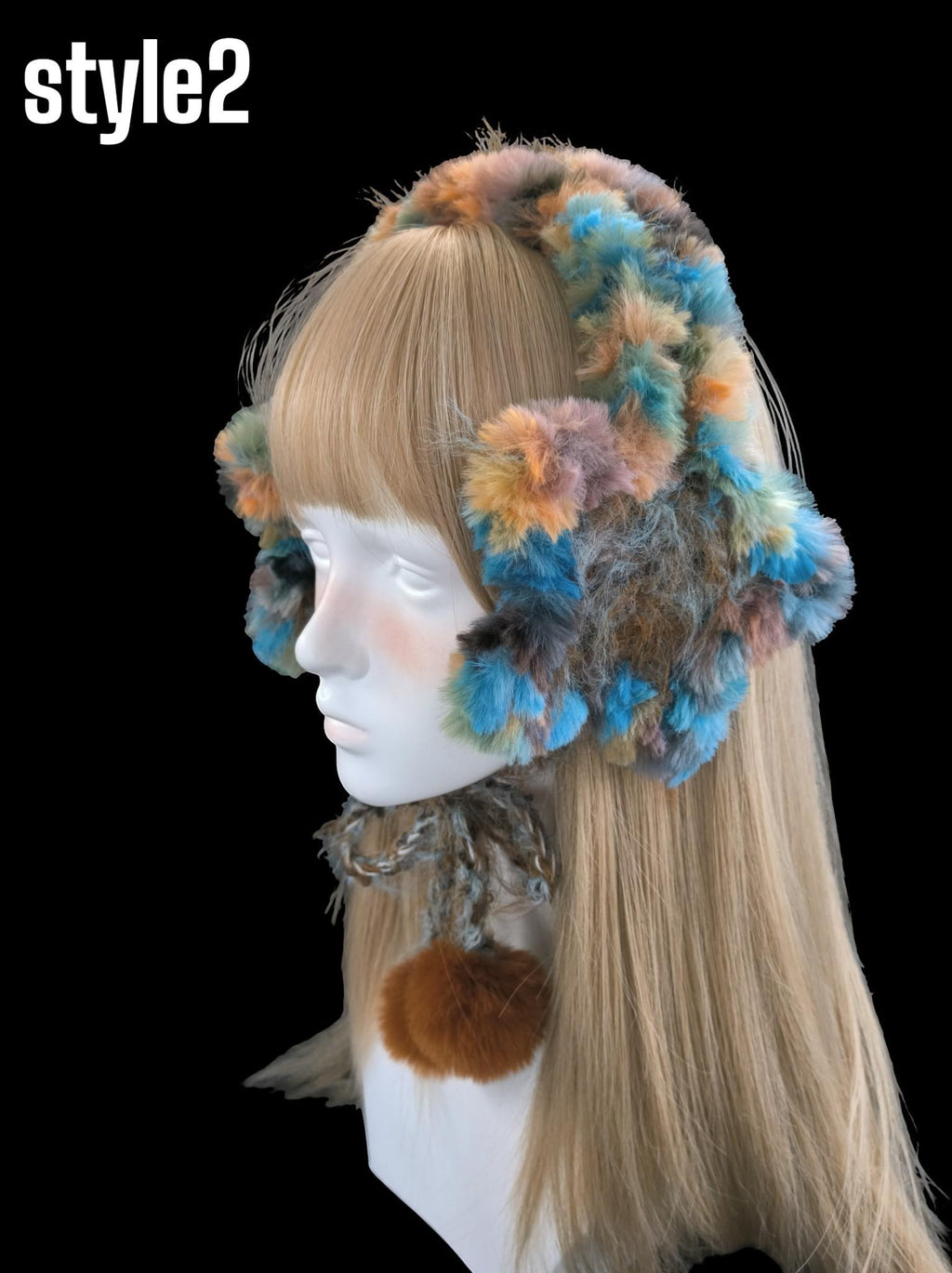 StellarPride Handmade Earthy Fairycore Star Earmuffs Plush Yarn