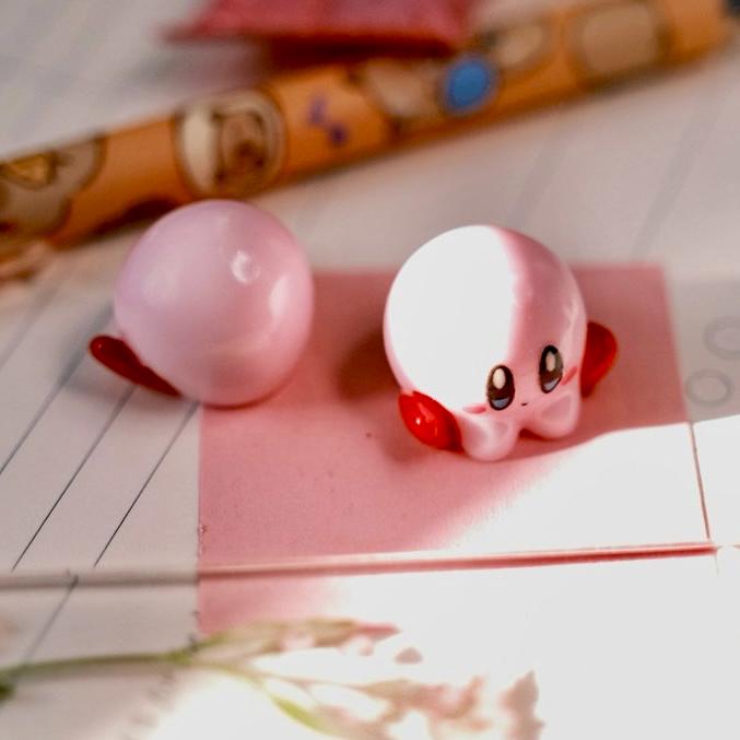 VanillaStarCafe Bubbly Kirby and Sparkling Shimmer Kirby Handmade Resin Charm