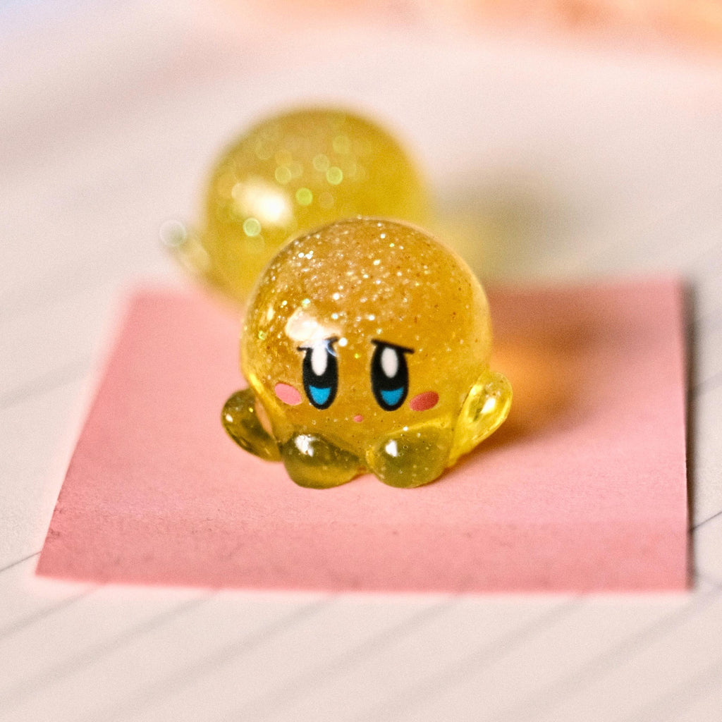 VanillaStarCafe Bubbly Kirby and Sparkling Shimmer Kirby Handmade Resin Charm