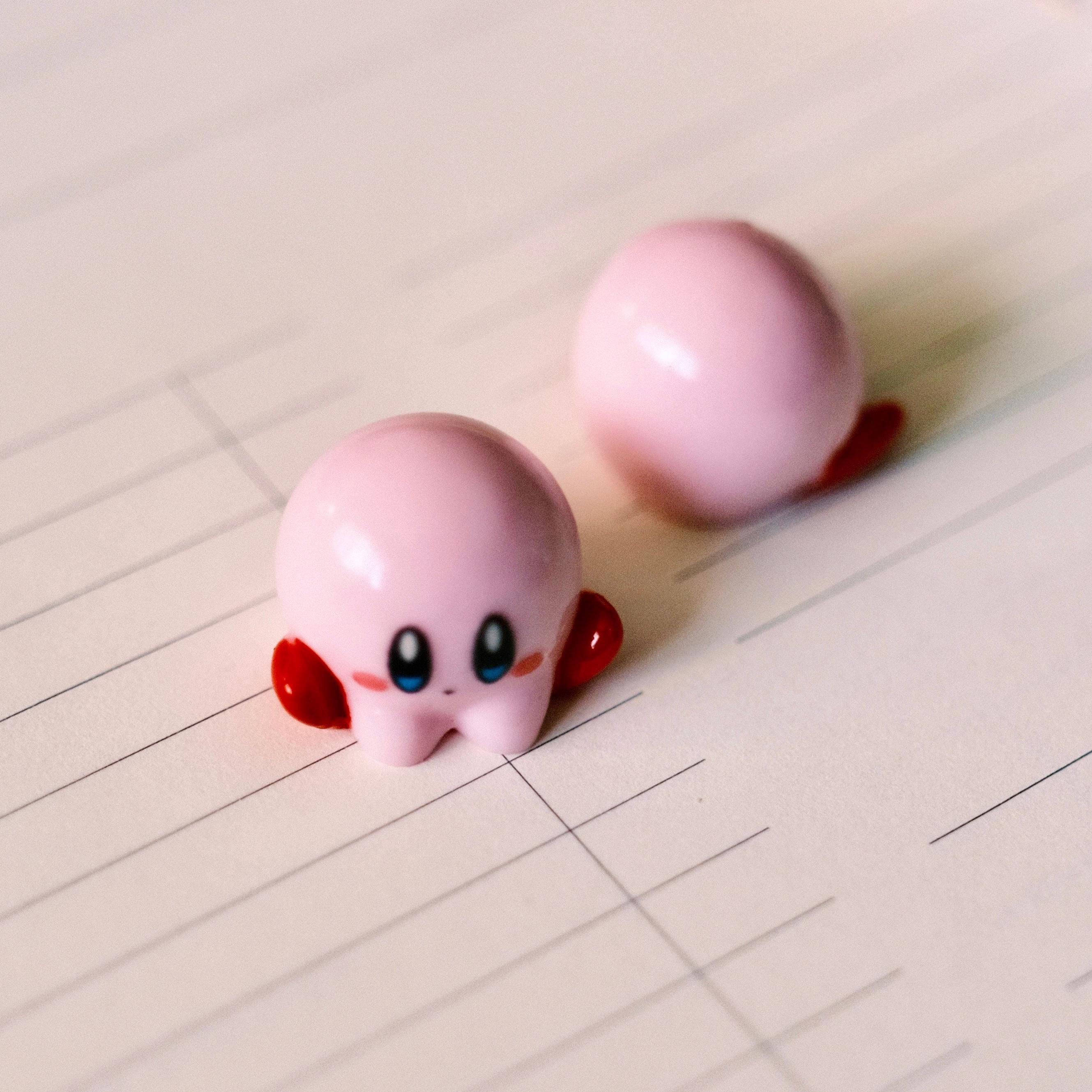 VanillaStarCafe Bubbly Kirby and Sparkling Shimmer Kirby Handmade Resin Charm