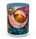 LELORESTORE Crescent Moon Mug Celestial Stained-Glass Ceramic Coffee Cup