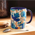 LELORESTORE Floral Bookshelf Coffee Mug Stained Glass Style