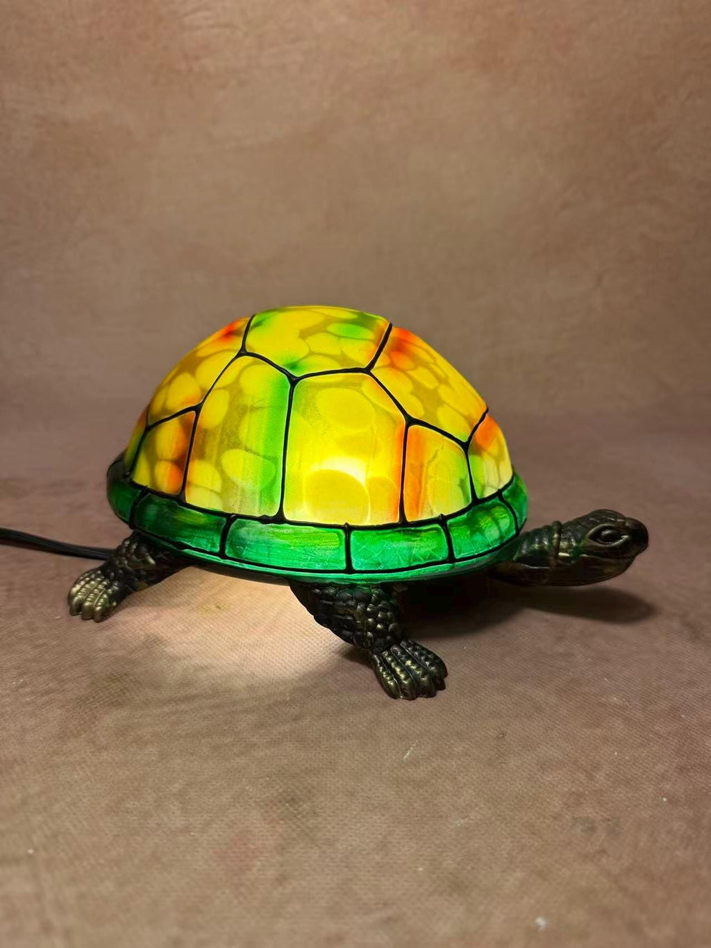 Turtle Tiffany Table Lamp Antique Stained Glass Decorative Night Light