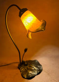 Vintage Art Nouveau Lily Table Lamp French Pâte de Verre Shades